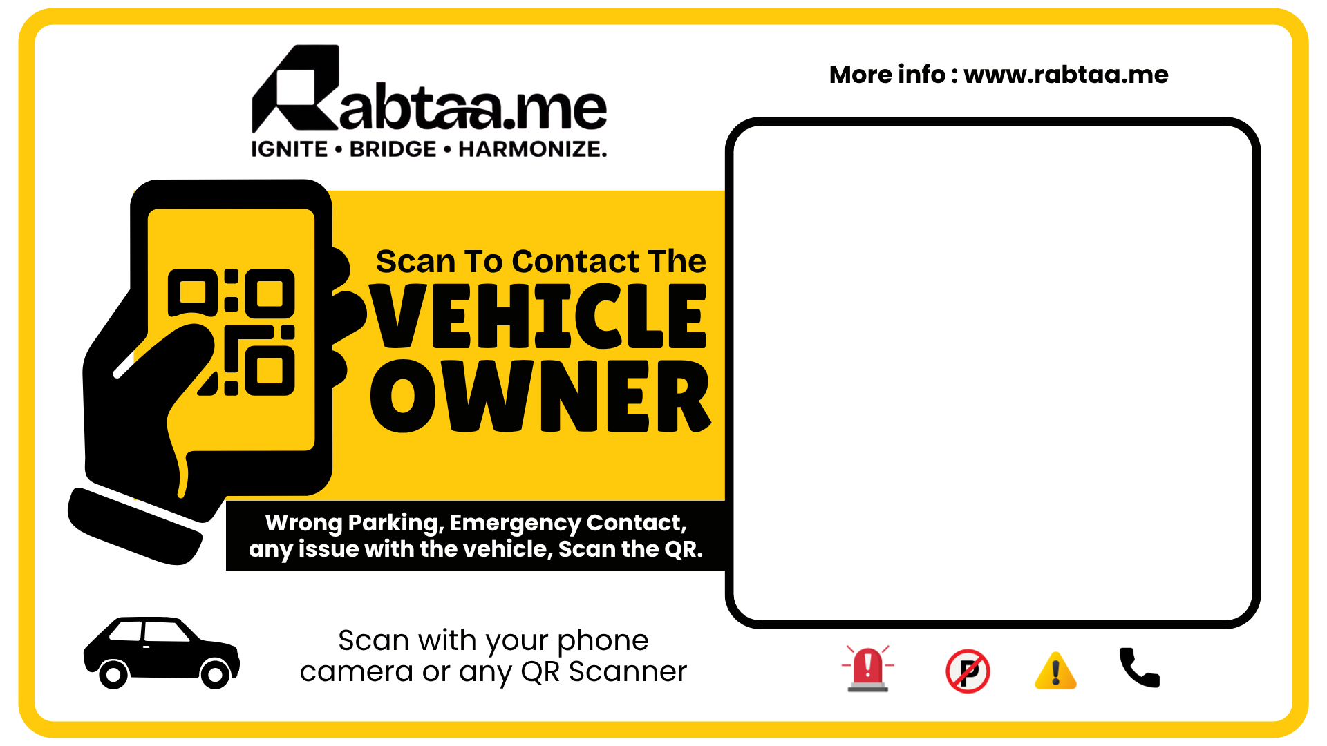 Cars QR Sticker Card